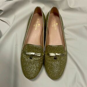 Size 9 Kate Spade Gold Glitter Loafers
